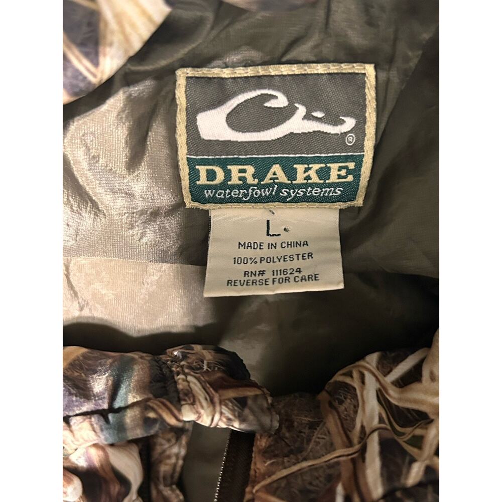 Drake Waterfowl Systems Camo Puffer Vest Mens Sz L Mossy Oak Shadow Grass Blades - Picture 3 of 8